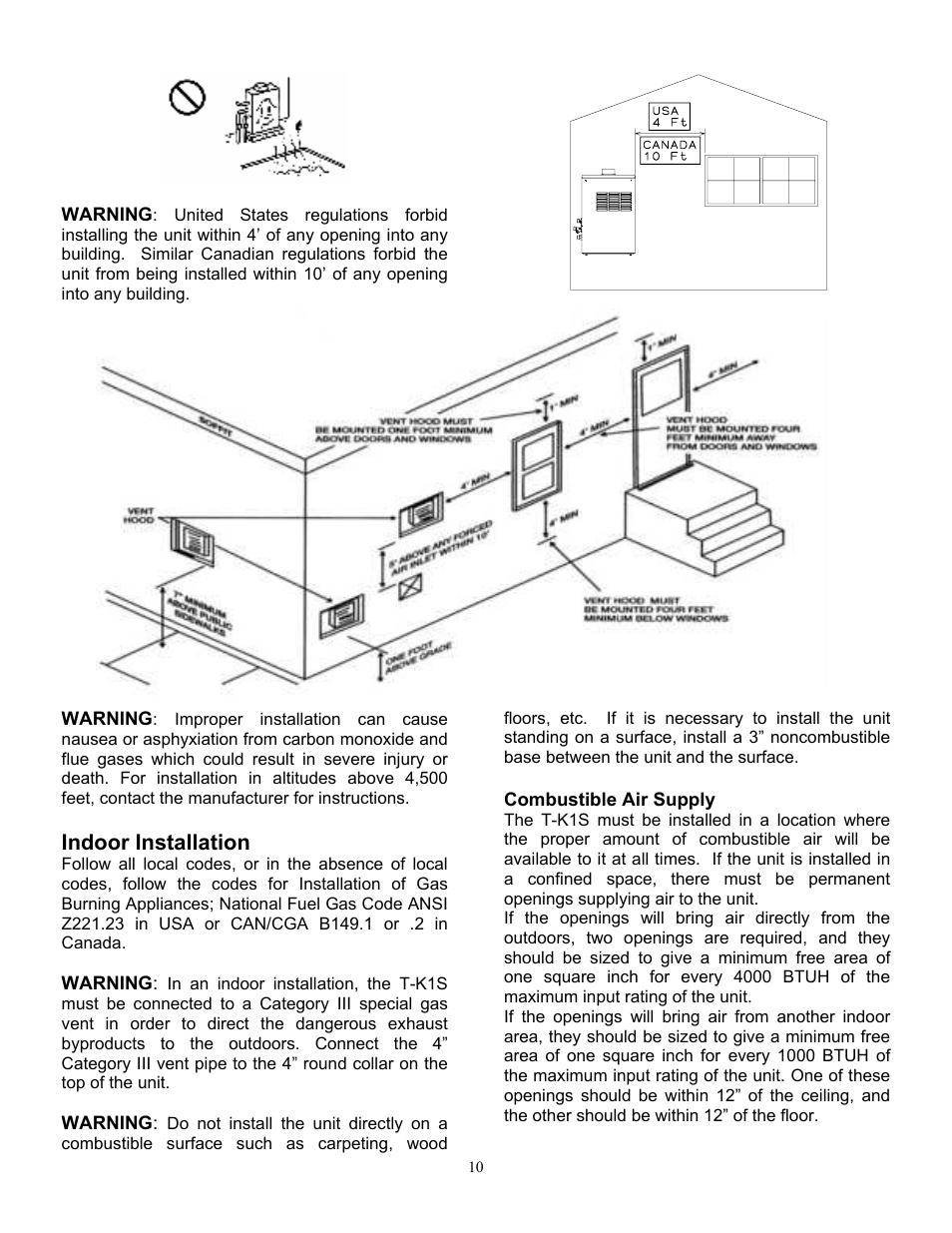 Indoor installation | Whirlpool T-K1S User Manual | Page 11 / 26