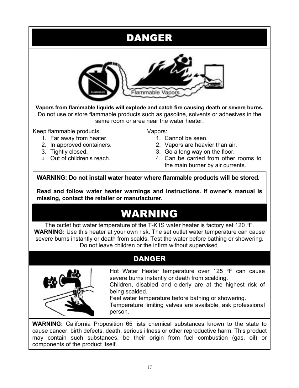 Warning, Danger | Whirlpool T-K1S User Manual | Page 18 / 26