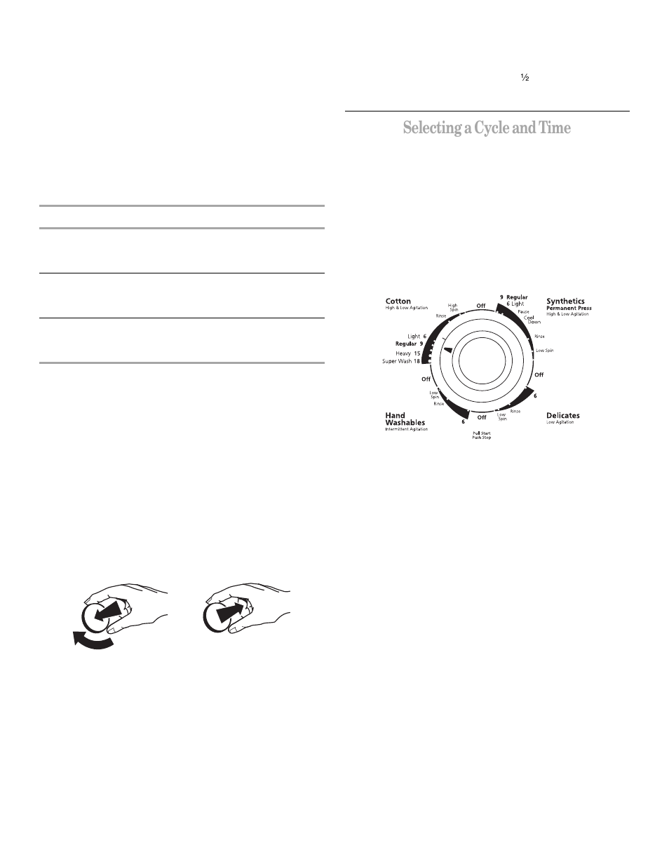 Selecting a cycle and time | Whirlpool 3RLSQ8533 User Manual | Page 7 / 11