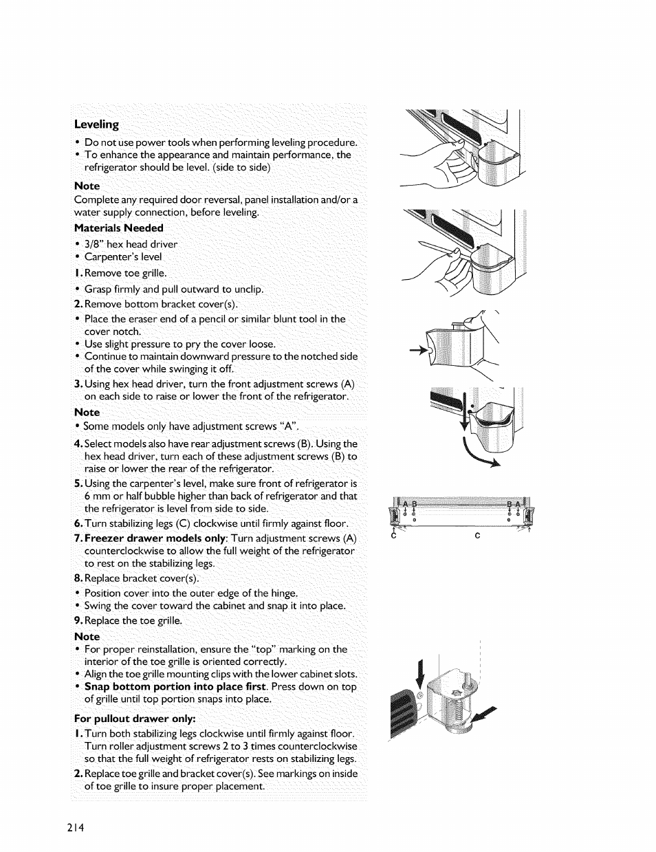 Note, Materials needed | Whirlpool Freezer User Manual | Page 23 / 27