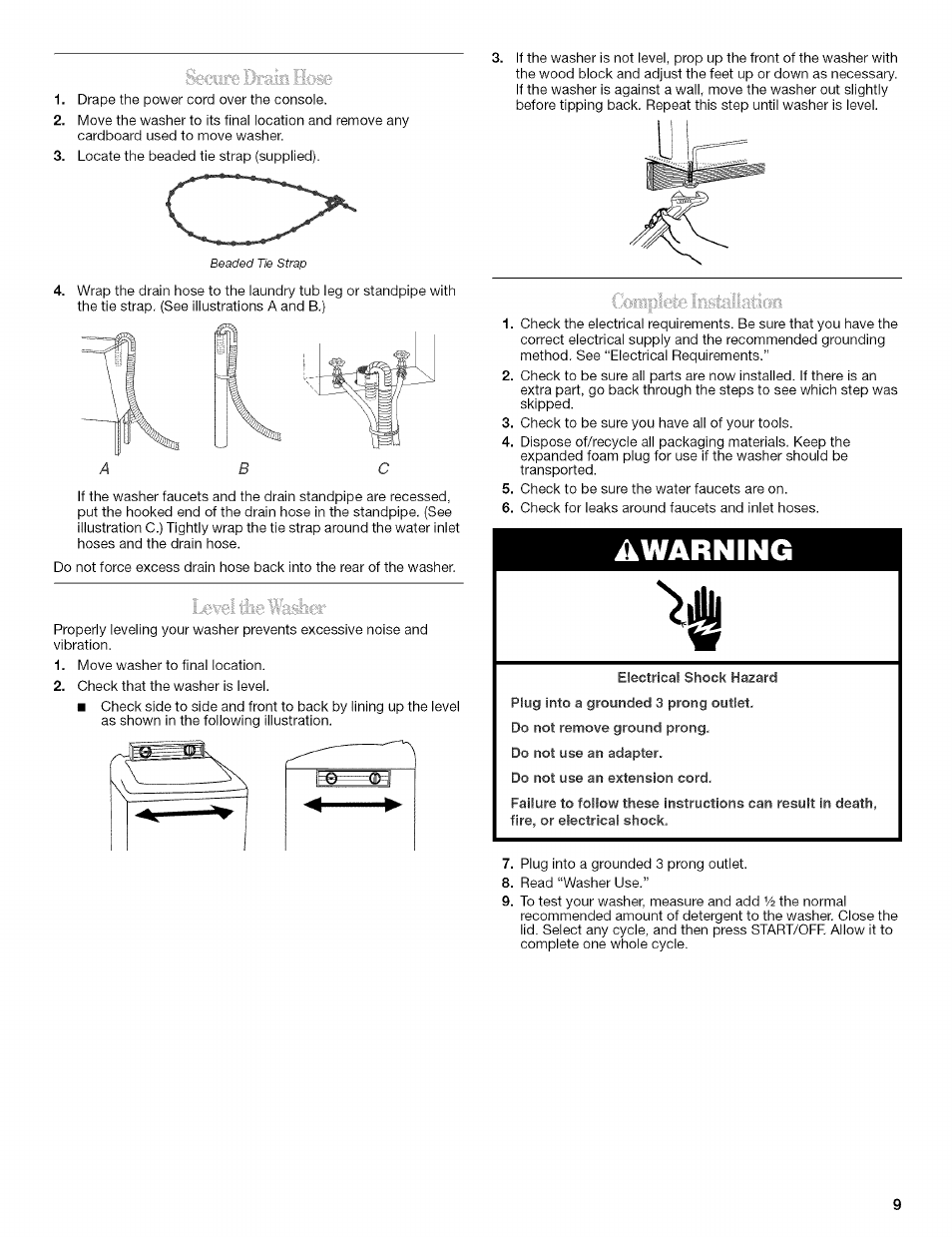 Awarning | Whirlpool 326035915 User Manual | Page 9 / 56