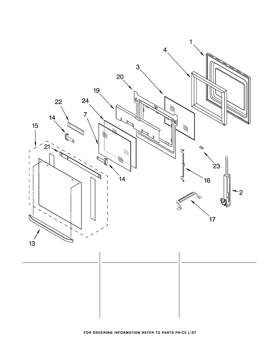 Oven door, Oven door parts | Whirlpool RS696PXGB14 User Manual | Page 6 / 9