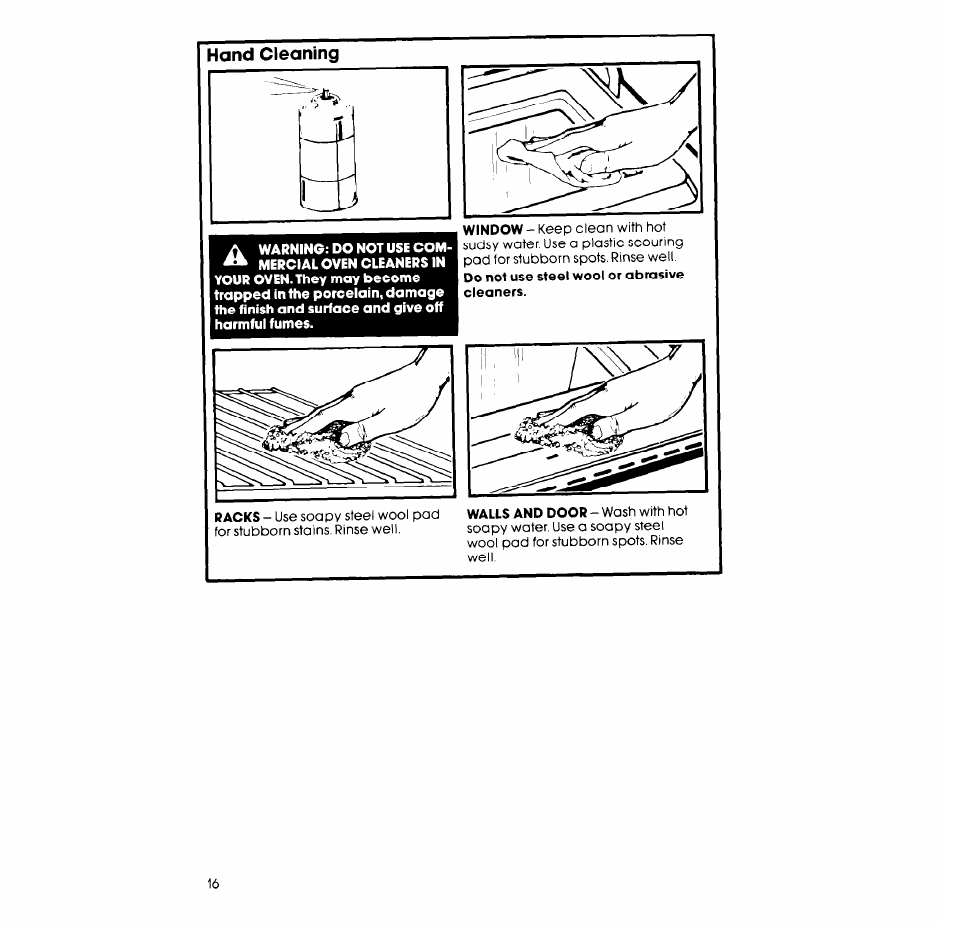 Hand cleaning | Whirlpool SM958PES User Manual | Page 16 / 24