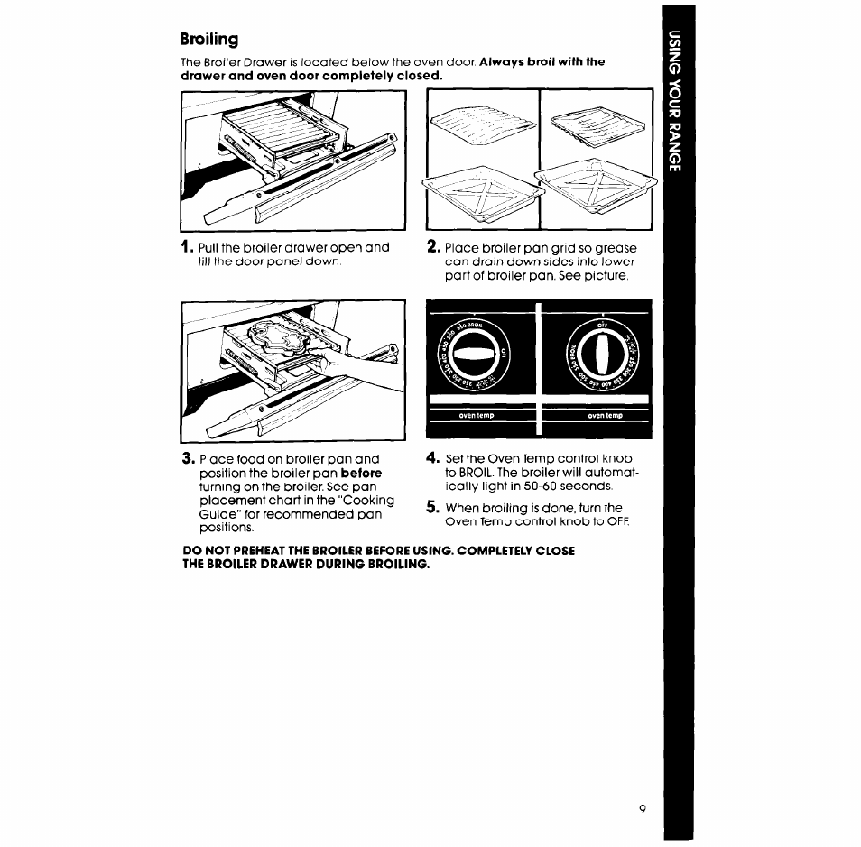 Broiling | Whirlpool SM958PES User Manual | Page 9 / 24
