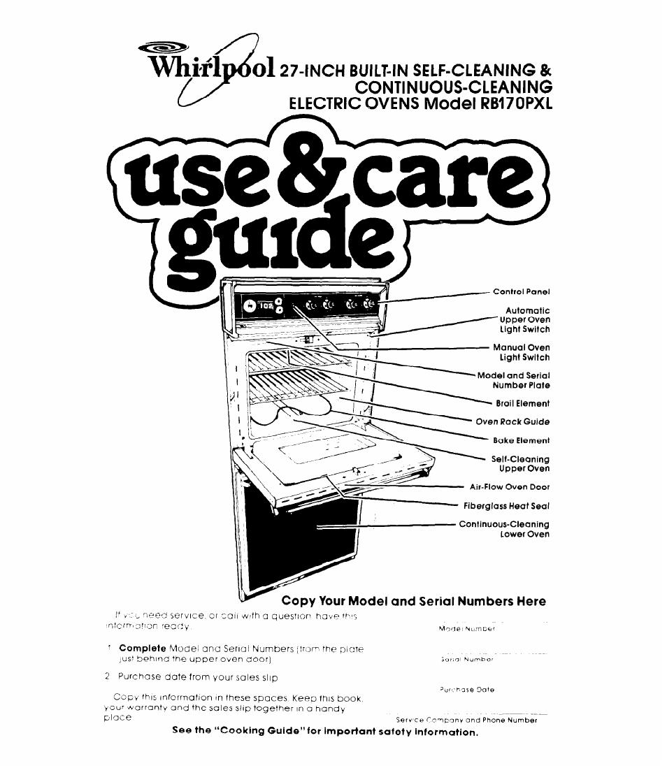 Whirlpool RB47OPXL User Manual | 16 pages