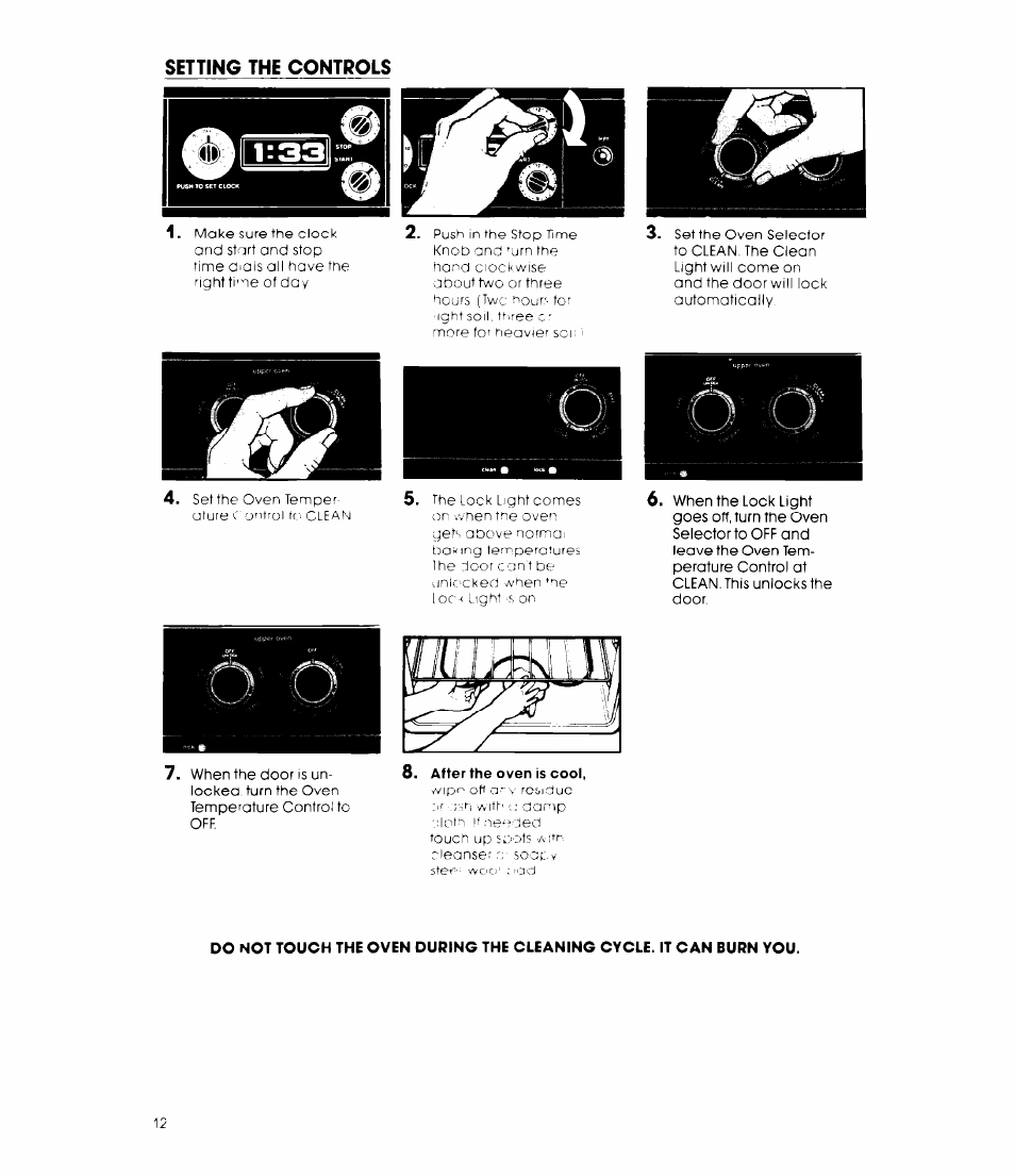 Setting the controls, Setting the controls 1 | Whirlpool RB47OPXL User Manual | Page 12 / 16
