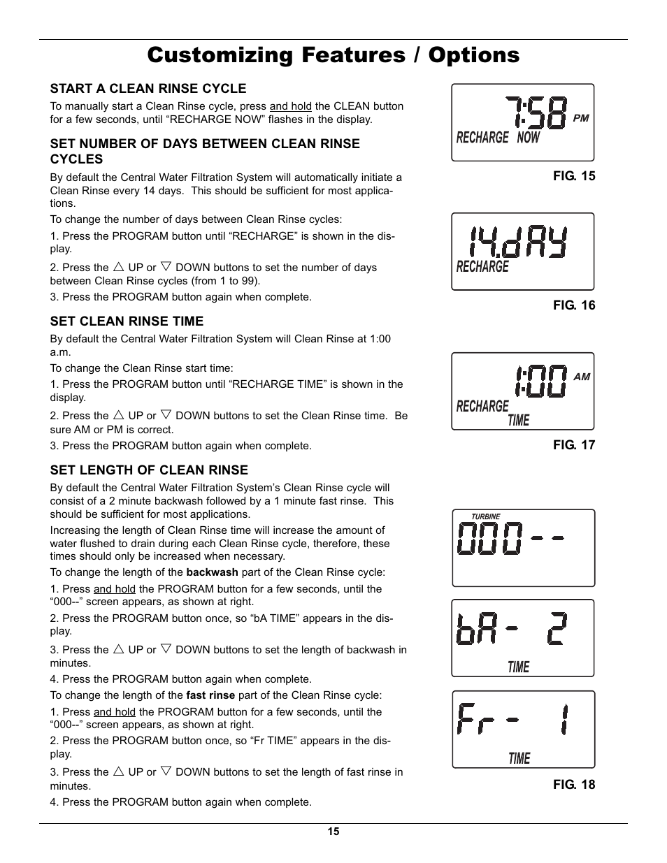 Customizing features / options | Whirlpool WHELJ1 User Manual | Page 15 / 27