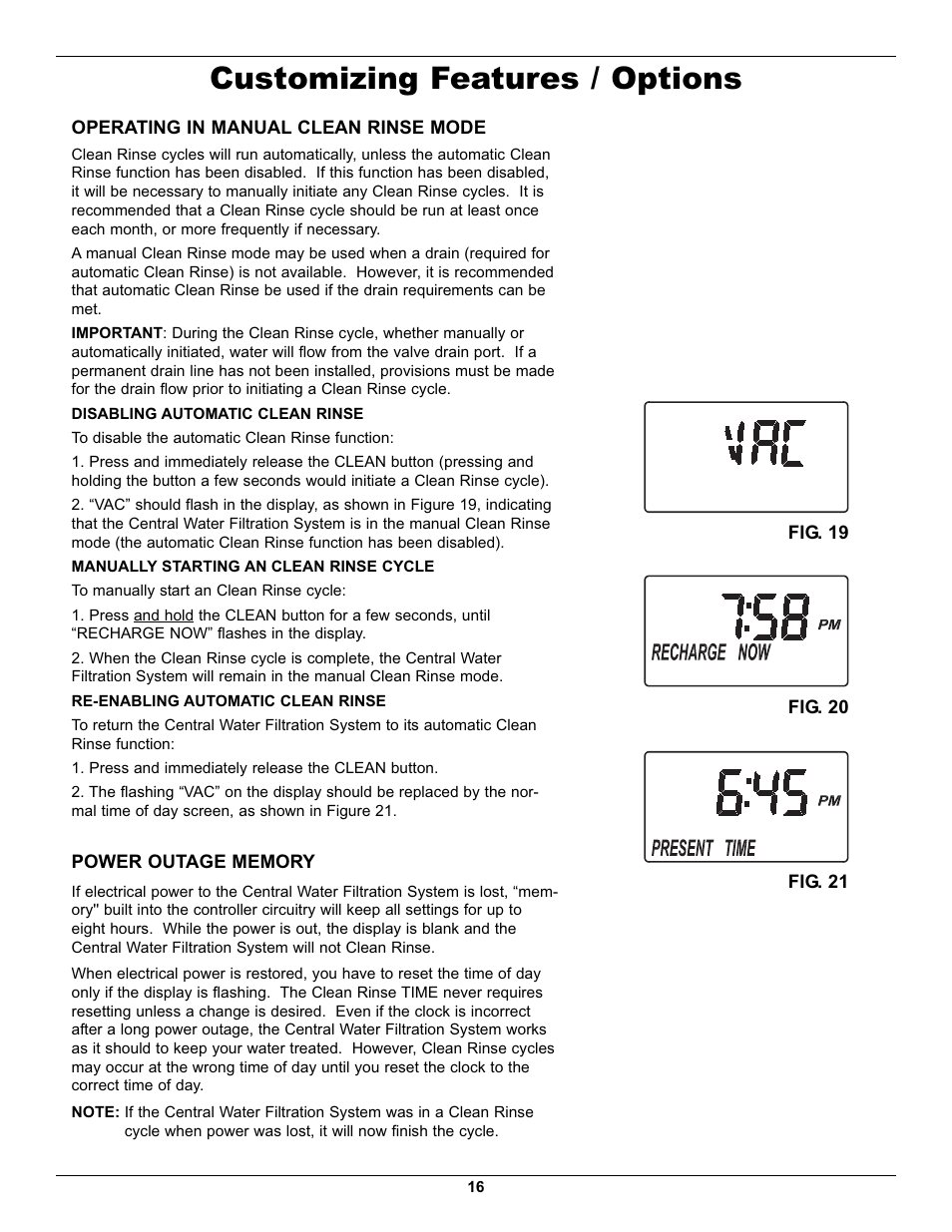 Customizing features / options | Whirlpool WHELJ1 User Manual | Page 16 / 27