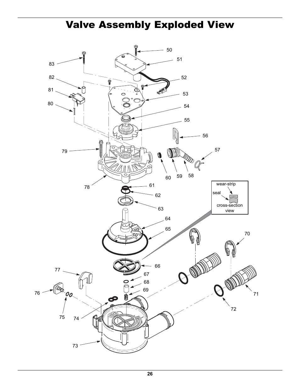 Valve assembly exploded view | Whirlpool WHELJ1 User Manual | Page 26 / 27