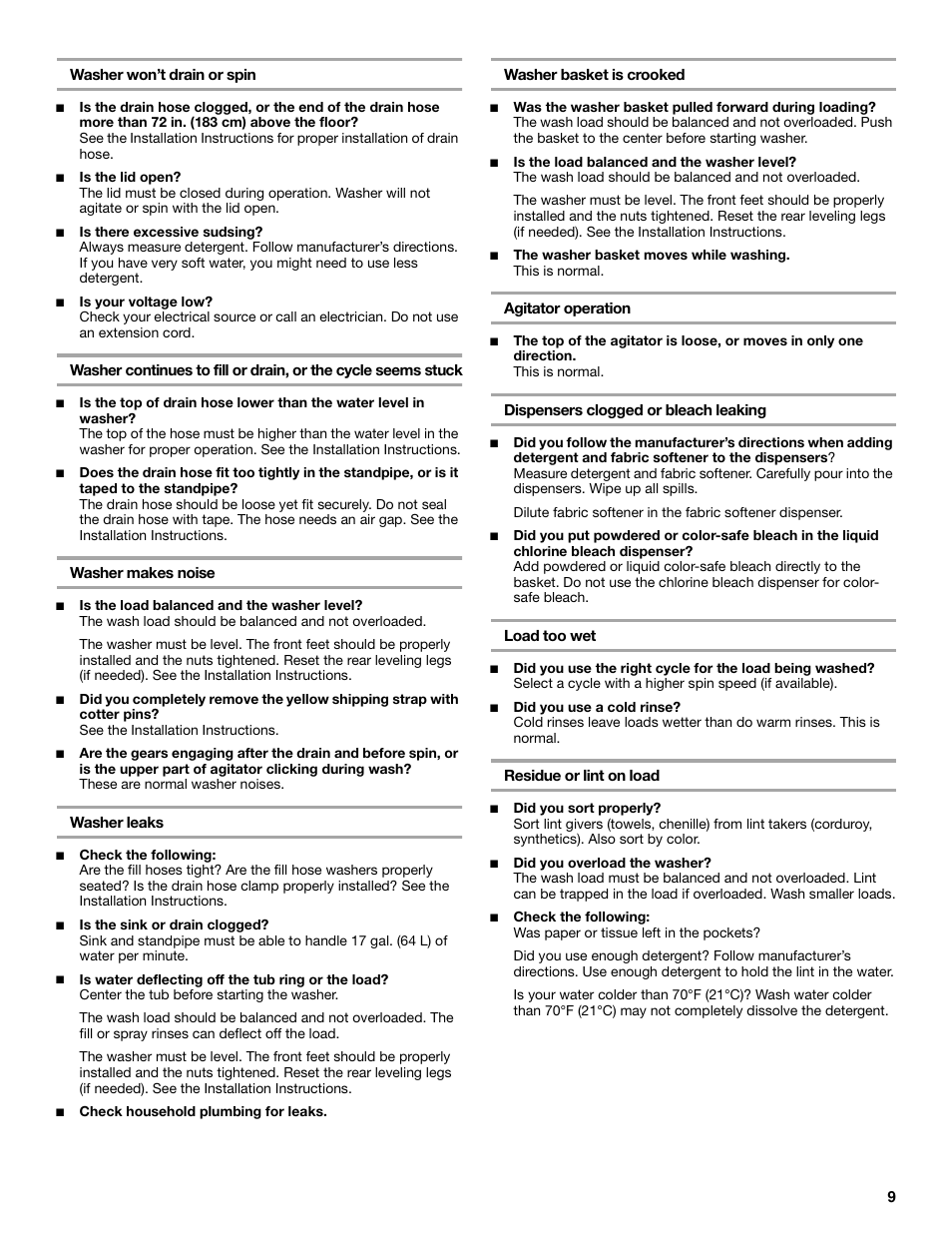 Whirlpool 8539781 User Manual | Page 9 / 20