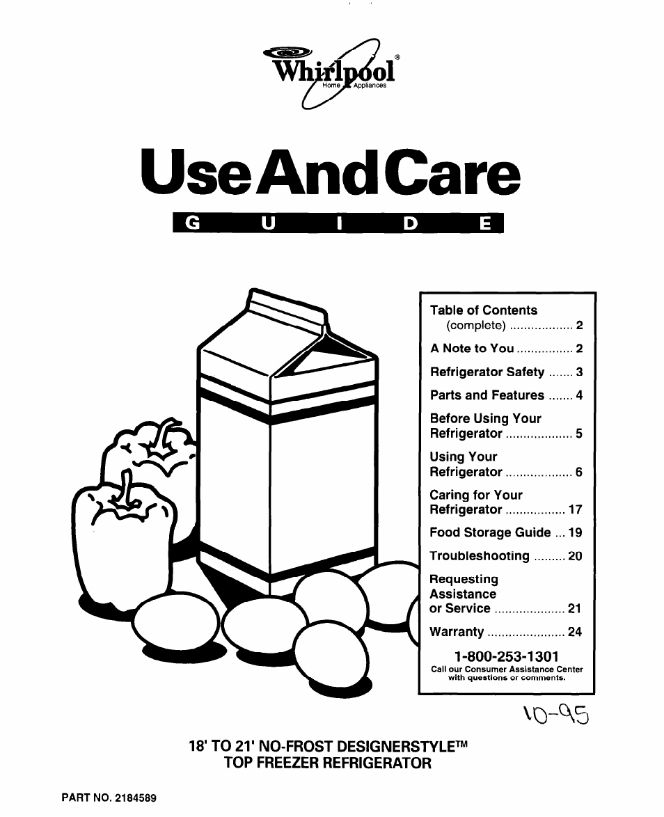 Whirlpool 2184589 User Manual | 22 pages