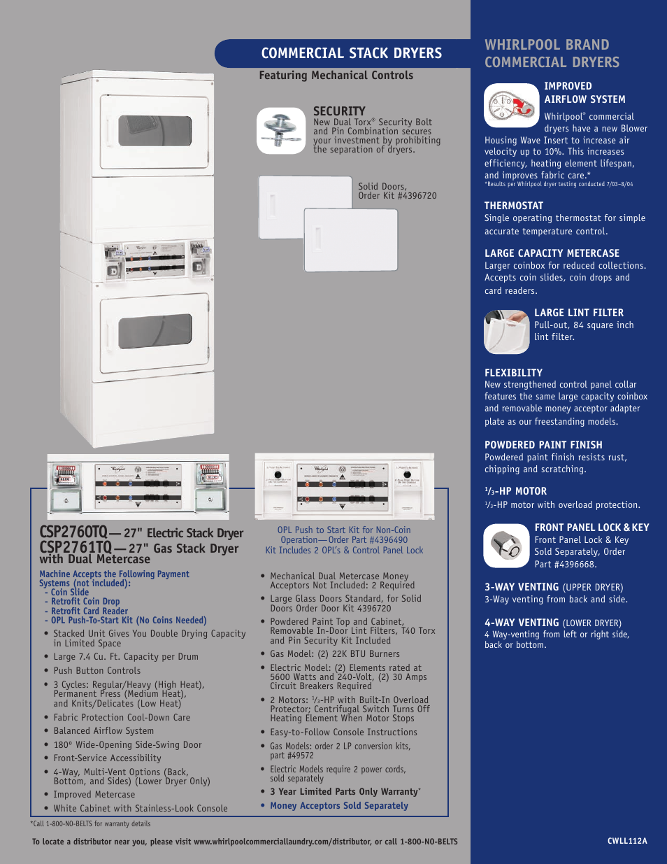 Whirlpool CSP2760TQ User Manual | 2 pages