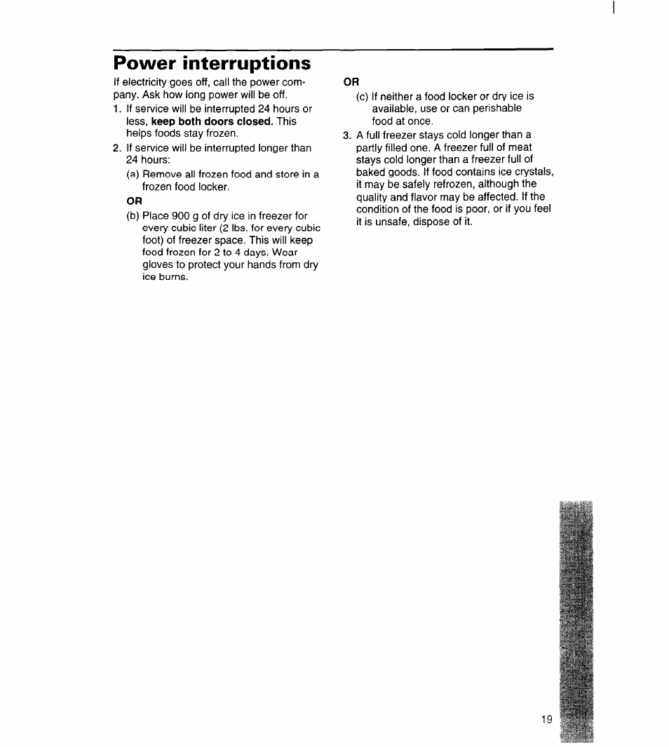 Power interruptions | Whirlpool 3ET22DKXDN00 User Manual | Page 20 / 51