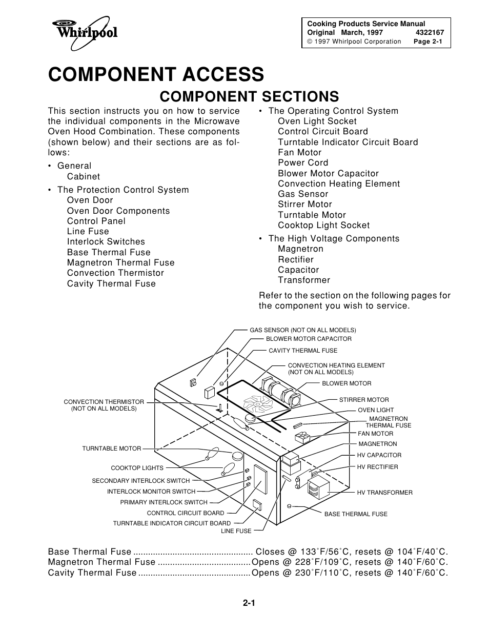 Component access | Whirlpool 1997 "E" User Manual | Page 11 / 80