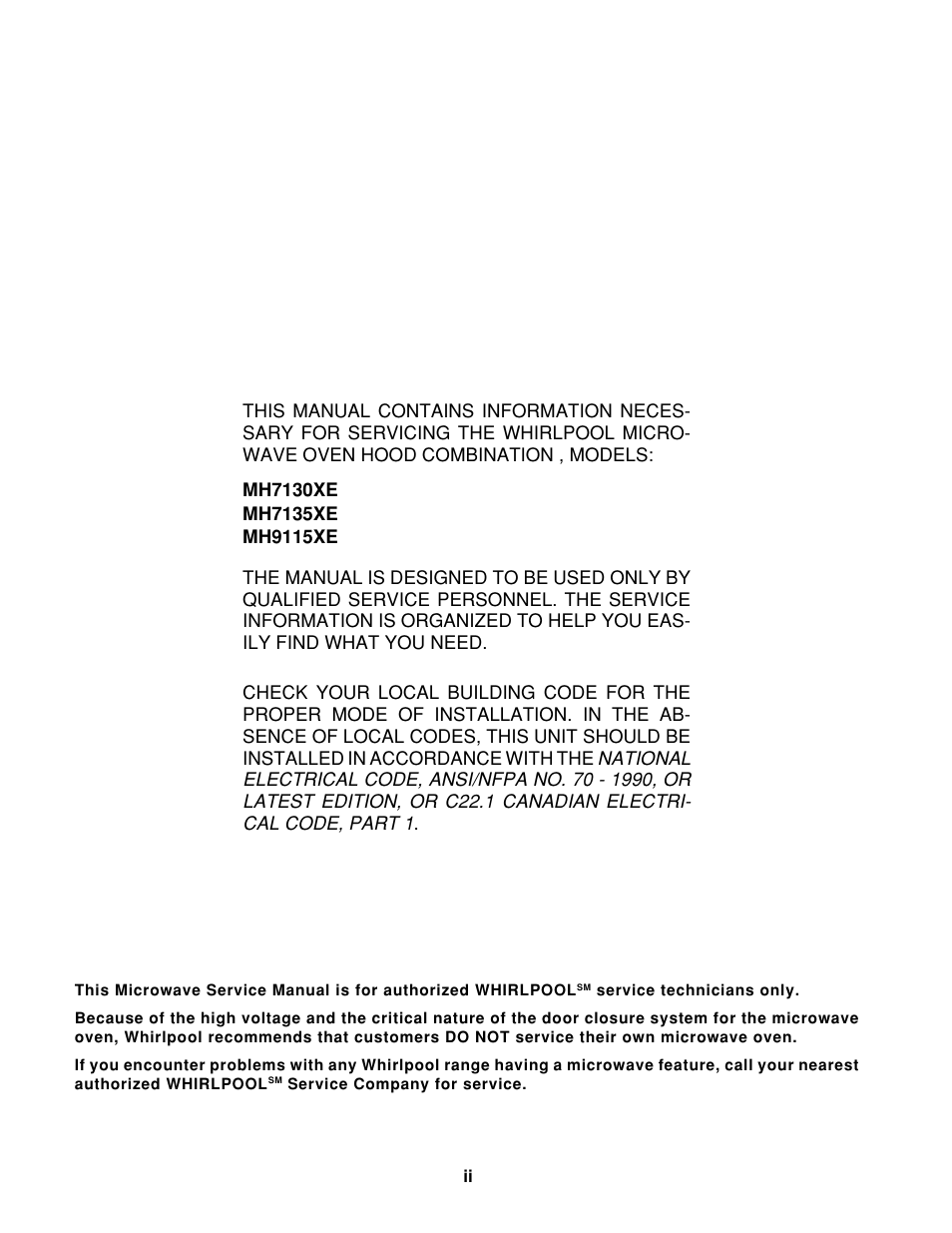 Whirlpool 1997 "E" User Manual | Page 2 / 80