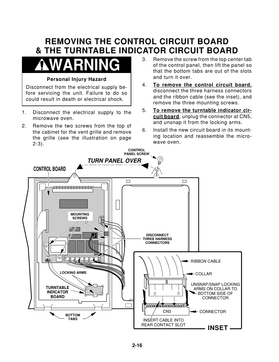 Warning, Inset | Whirlpool 1997 "E" User Manual | Page 26 / 80