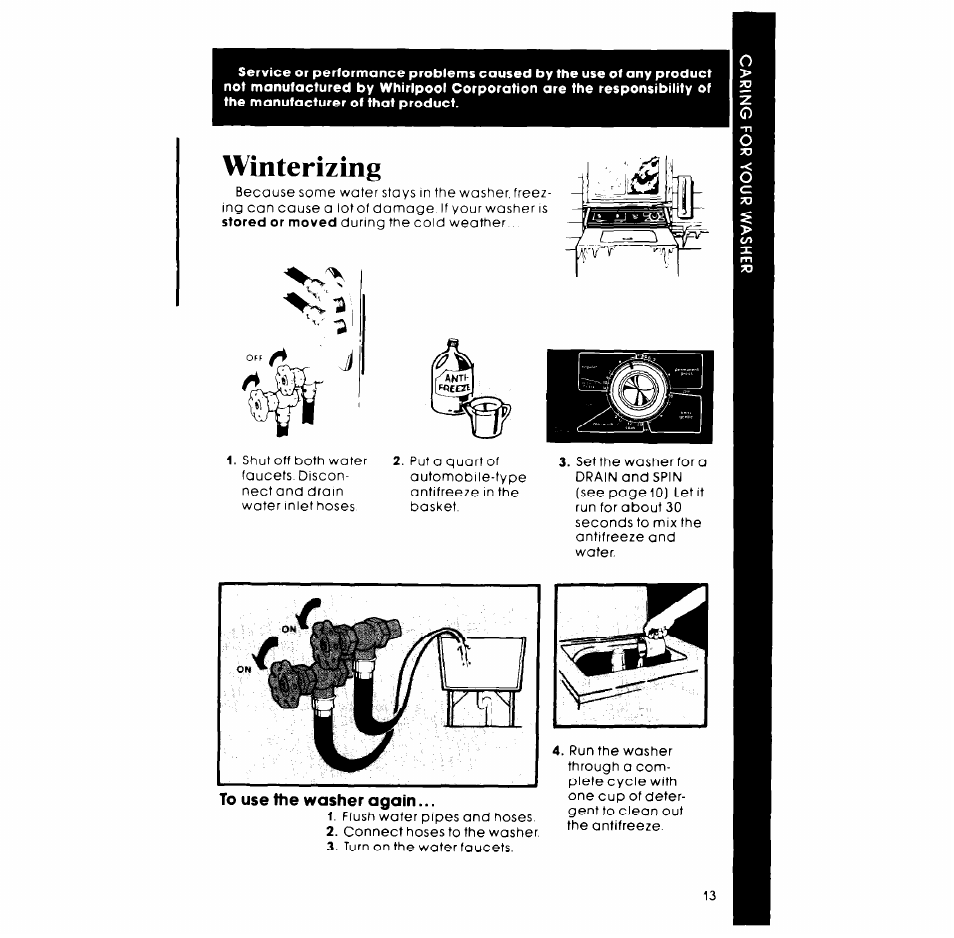 Winterizing | Whirlpool LA5530XP User Manual | Page 13 / 16