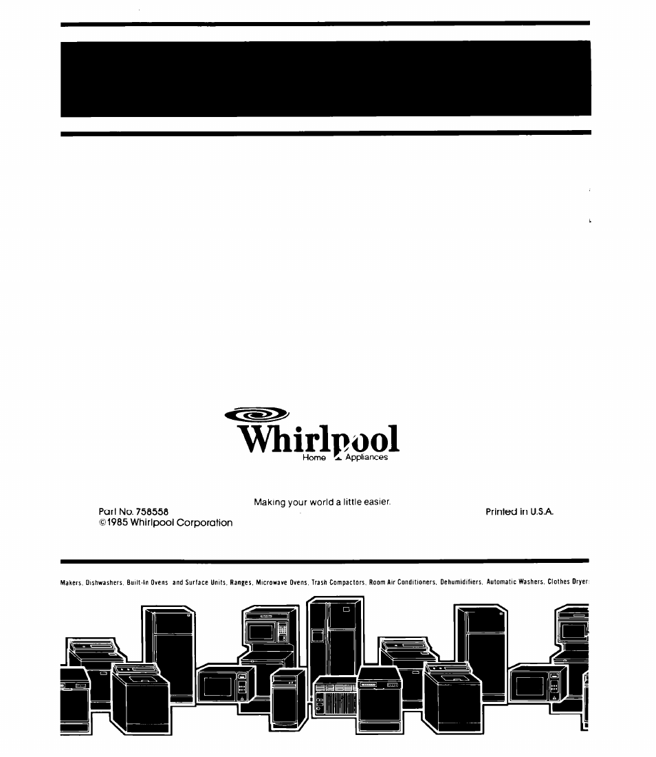 Whirlpool, Ji nlmlg|i i | Whirlpool EC5100XP User Manual | Page 12 / 12