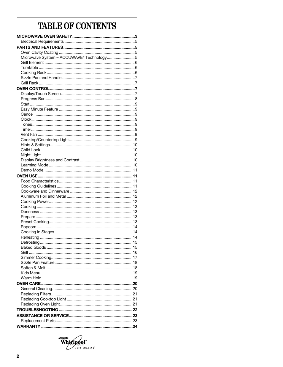 Whirlpool GH6177XP User Manual | Page 2 / 24