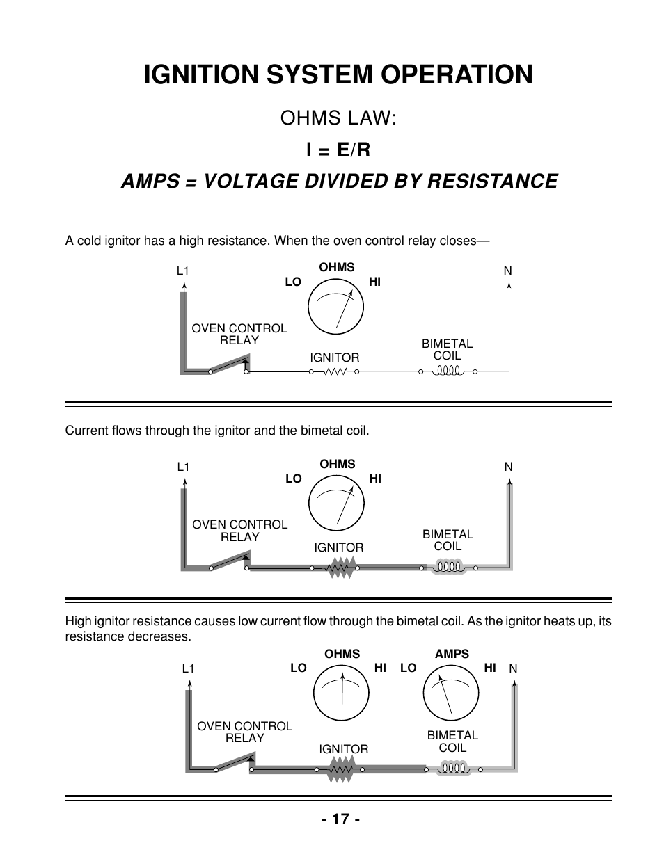 Ignition system operation | Whirlpool 465 User Manual | Page 19 / 32