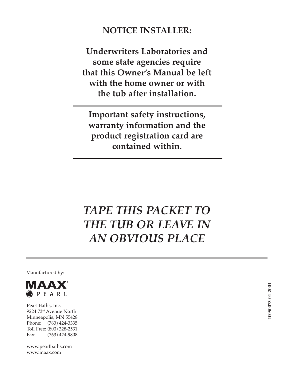 Whirlpool Maax Pearl Hot Tub User Manual | Page 16 / 16