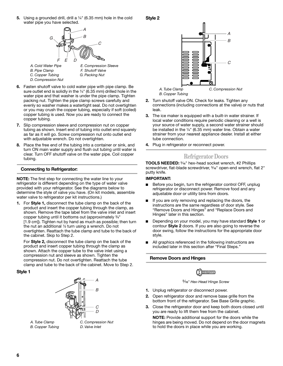 Refrigerator doors | Whirlpool 8ET8MTKXKT04 User Manual | Page 6 / 20