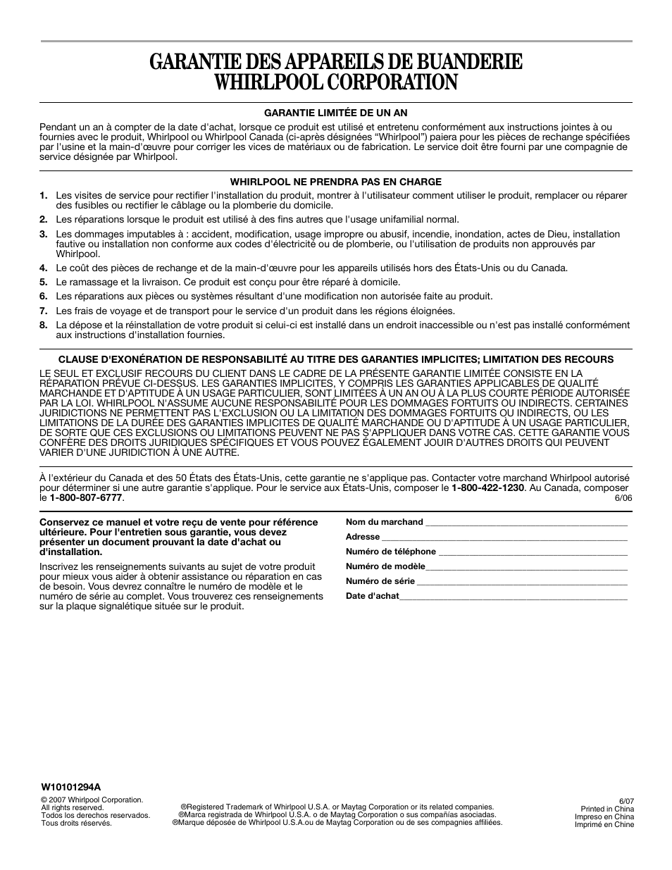 Whirlpool Laundry Tower User Manual | Page 12 / 12