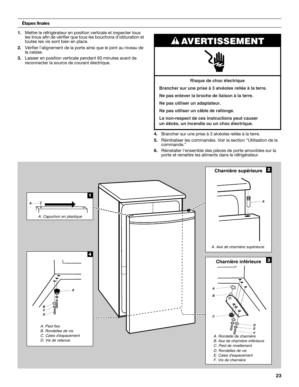 Avertissement | Whirlpool WAR349BSL User Manual | Page 23 / 28