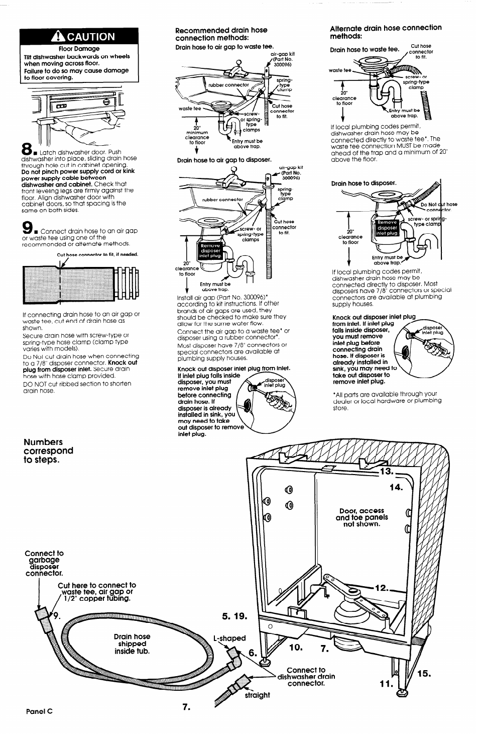À caution, Numbers correspond to steps | Whirlpool 3374369 User Manual | Page 4 / 7