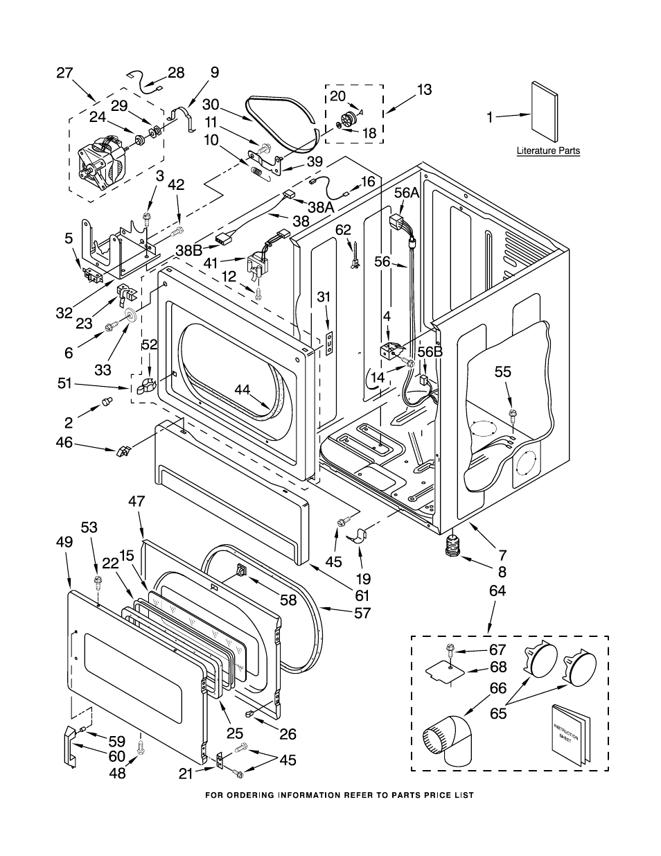 Lower cabinet and front panel, Lower cabinet and front panel parts | Whirlpool CSP2760TQ0 User Manual | Page 2 / 10