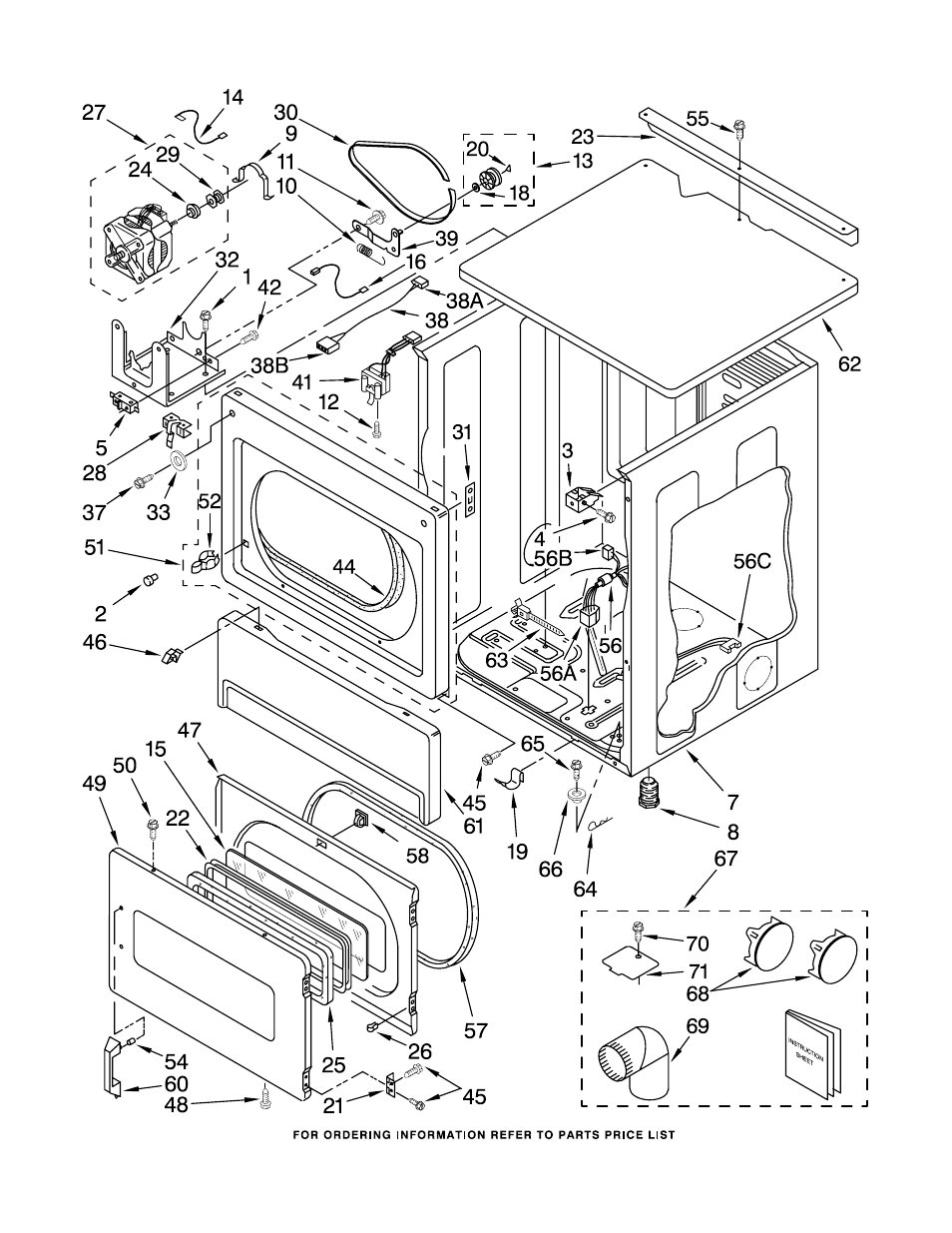 Upper cabinet and front panel, Upper cabinet and front panel parts | Whirlpool CSP2760TQ0 User Manual | Page 6 / 10