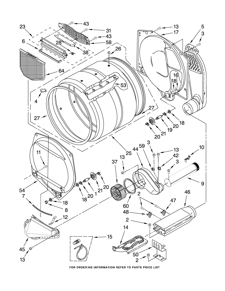 Upper and lower bulkhead, Upper and lower bulkhead parts | Whirlpool CSP2760TQ0 User Manual | Page 8 / 10