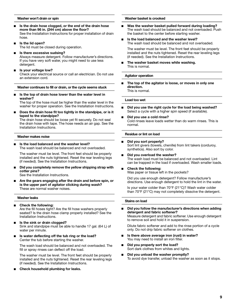 Whirlpool 8316464 User Manual | Page 9 / 24