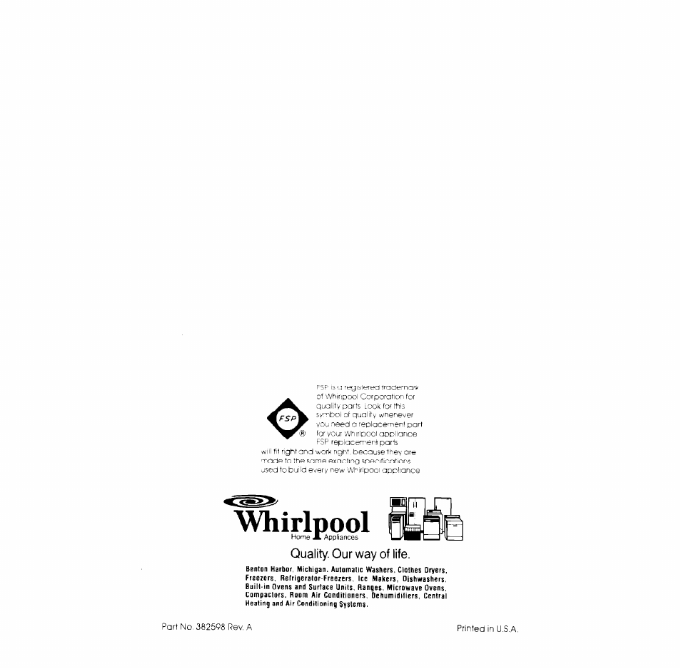 Whirlpool | Whirlpool LB5300XK User Manual | Page 12 / 12