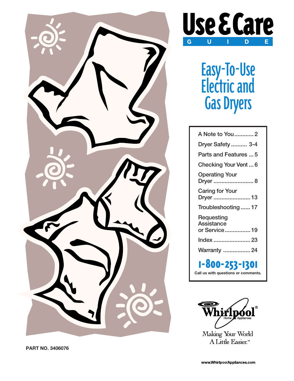 Whirlpool Gas Dryers User Manual | 24 pages