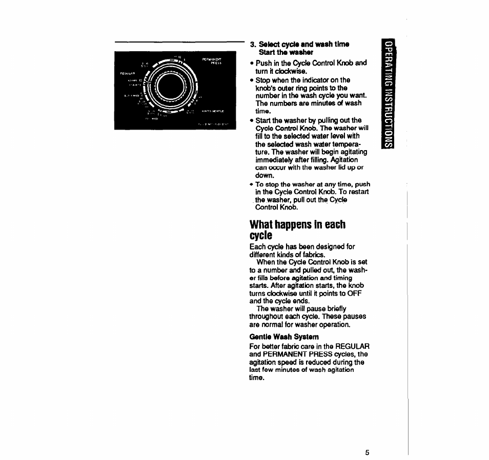 What happens in each cycle | Whirlpool LA5588XY User Manual | Page 5 / 16