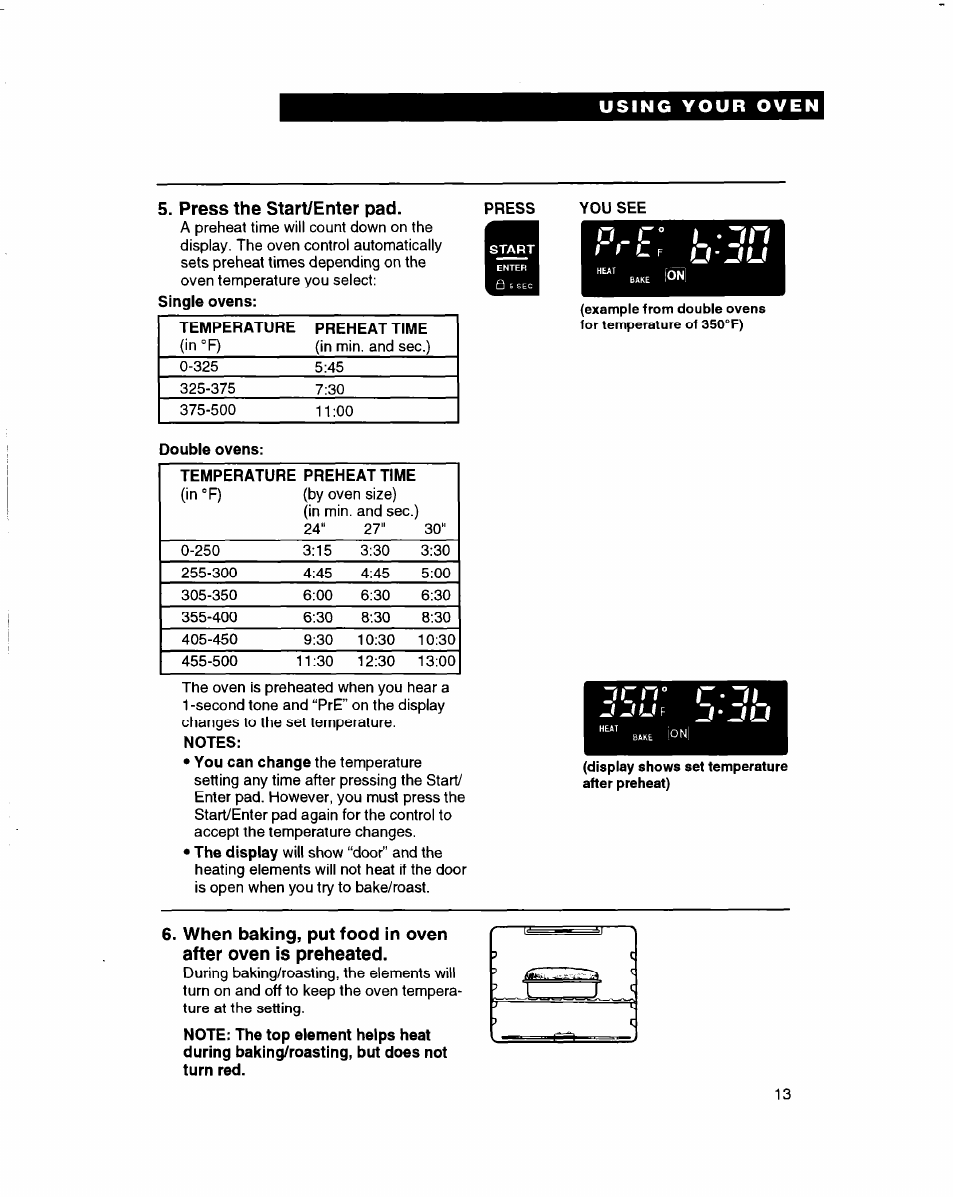 Press the start/enter pad, Notes, You see | U ’ j u | Whirlpool RBD245PD User Manual | Page 13 / 47