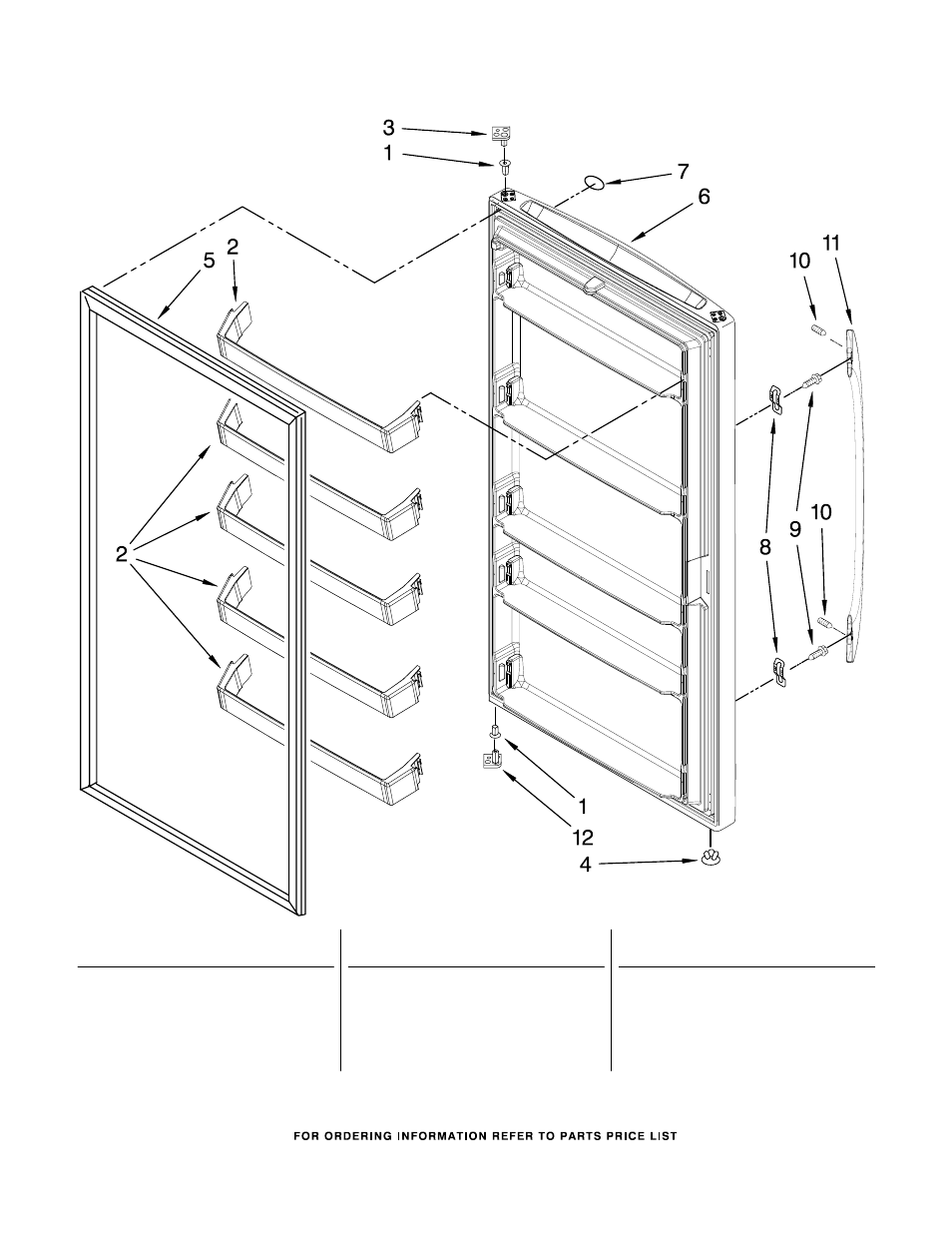 Door, Door parts | Whirlpool EV161NZRQ02 User Manual | Page 7 / 8