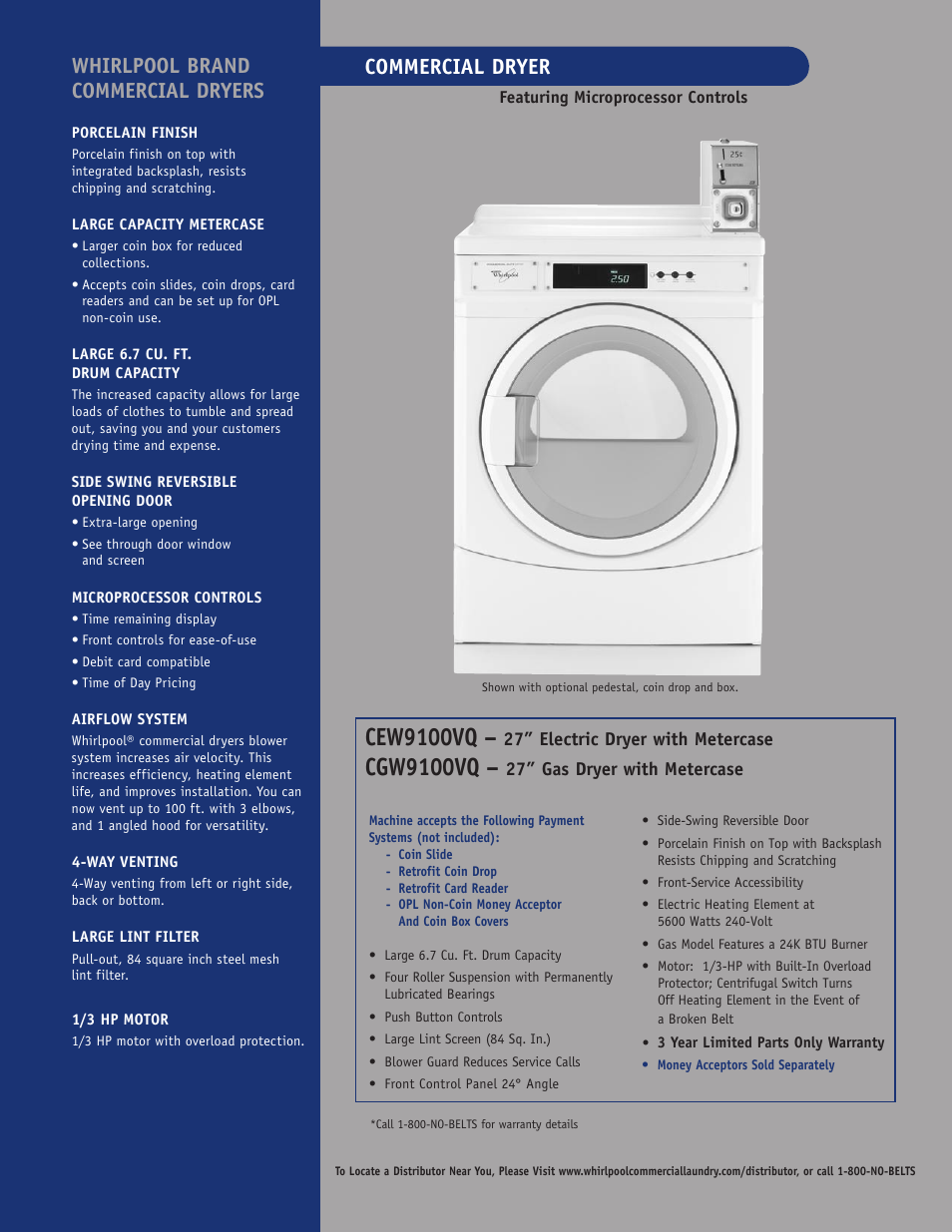 Whirlpool CGW9100VQ User Manual | 2 pages