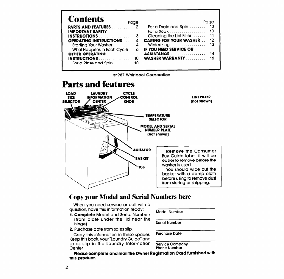 Whirlpool LA5300XS User Manual | Page 2 / 16