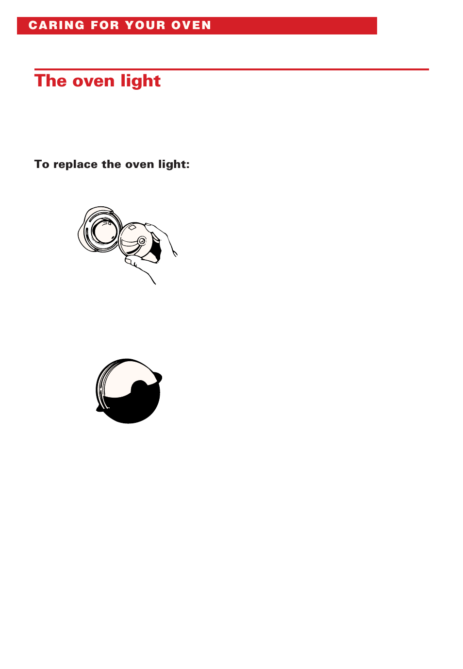 The oven light | Whirlpool SB160PEE User Manual | Page 32 / 40