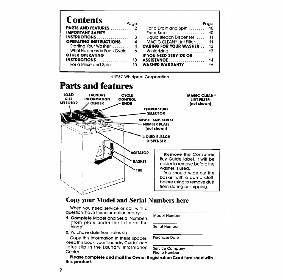 Whirlpool LA6053XS User Manual | Page 2 / 16