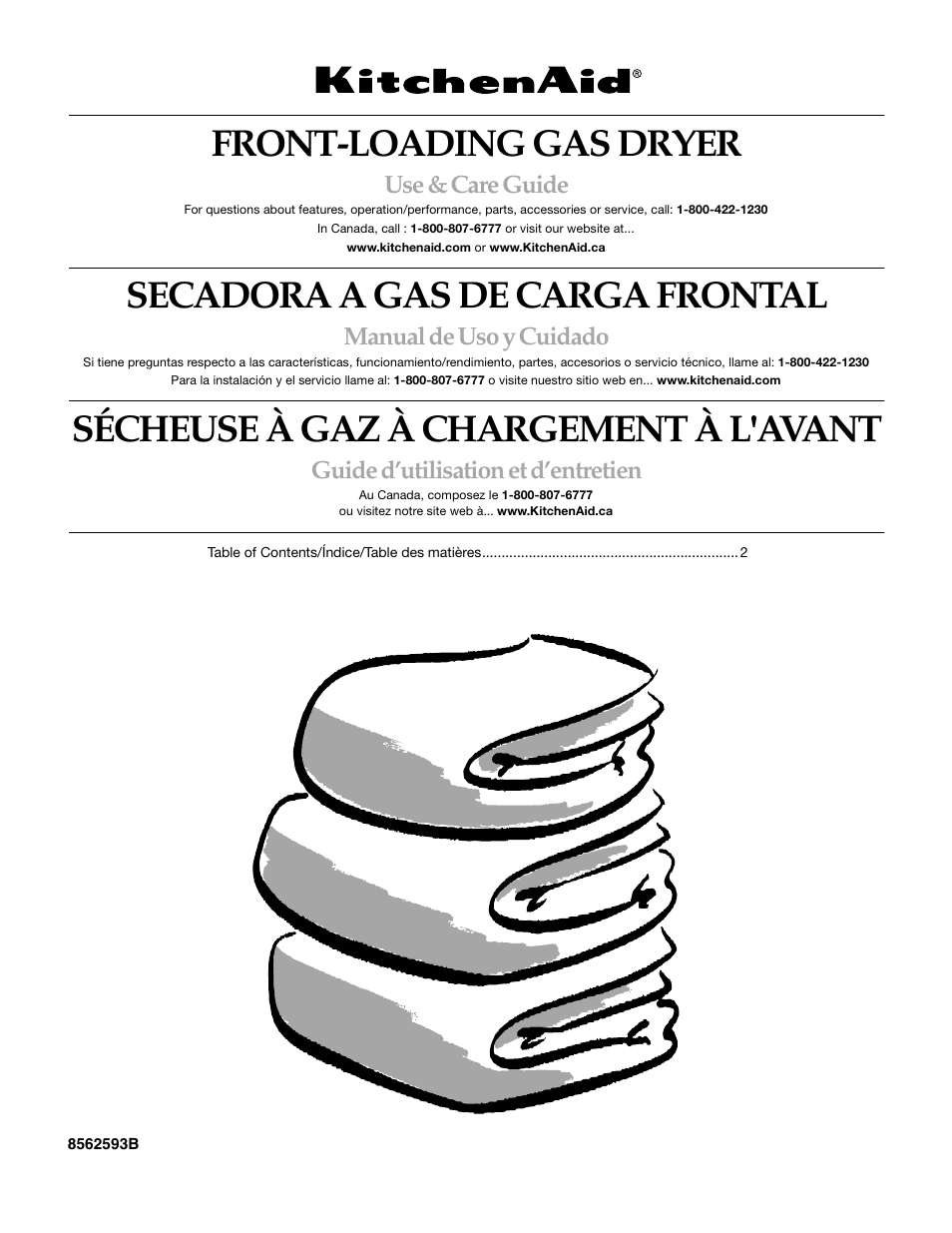 Whirlpool FRONT-LOADING GAS DRYER User Manual | 72 pages