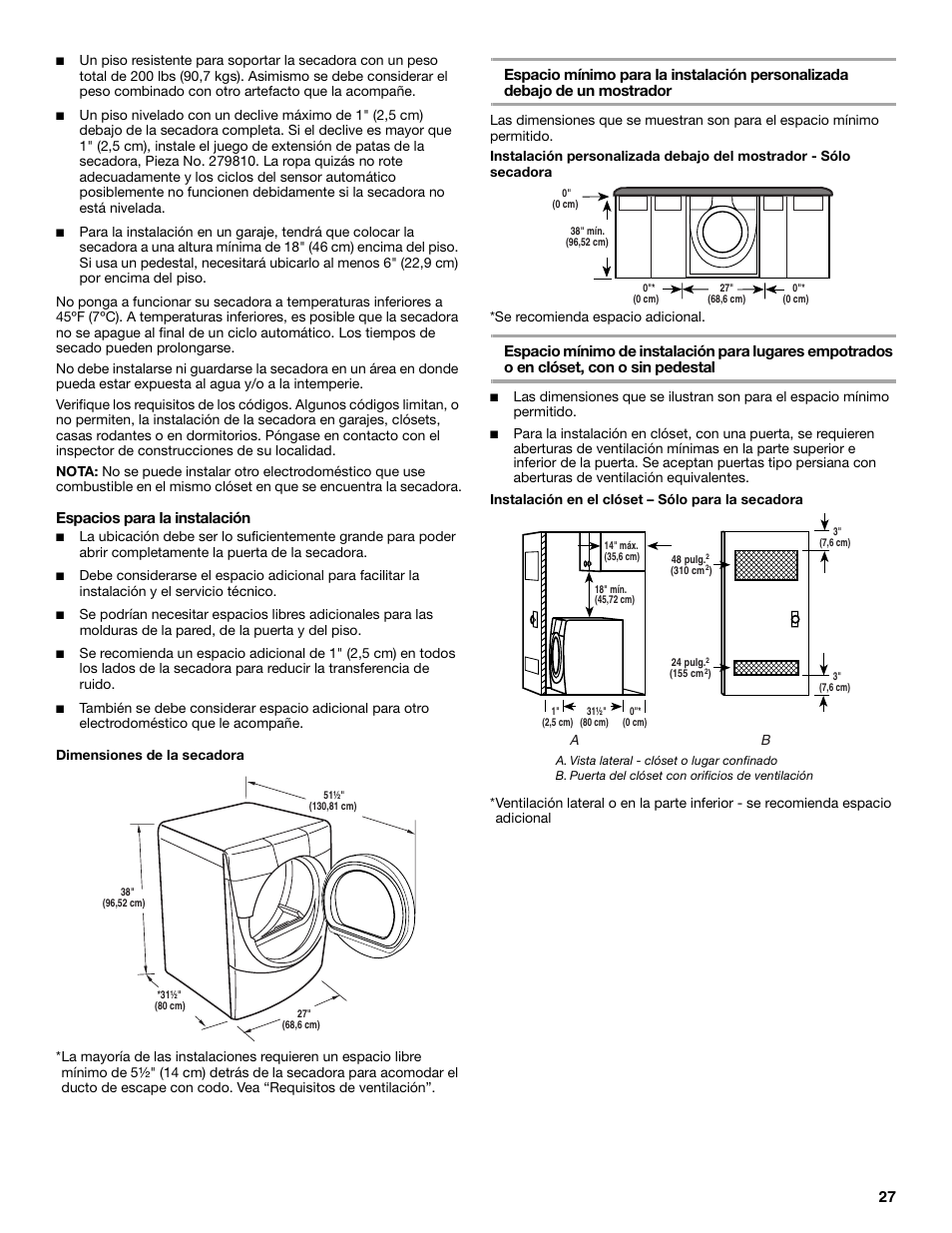 Whirlpool FRONT-LOADING GAS DRYER User Manual | Page 27 / 72