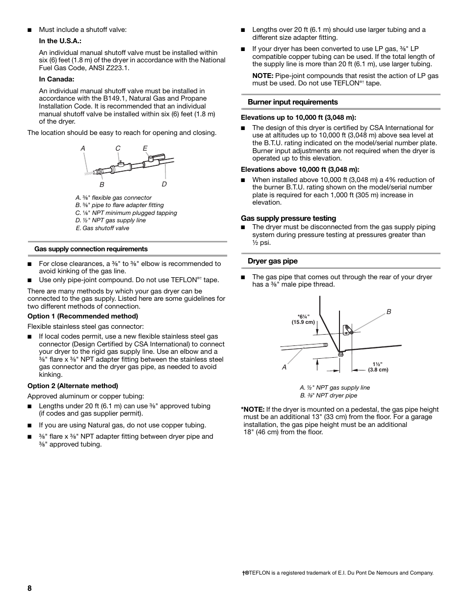 Whirlpool FRONT-LOADING GAS DRYER User Manual | Page 8 / 72