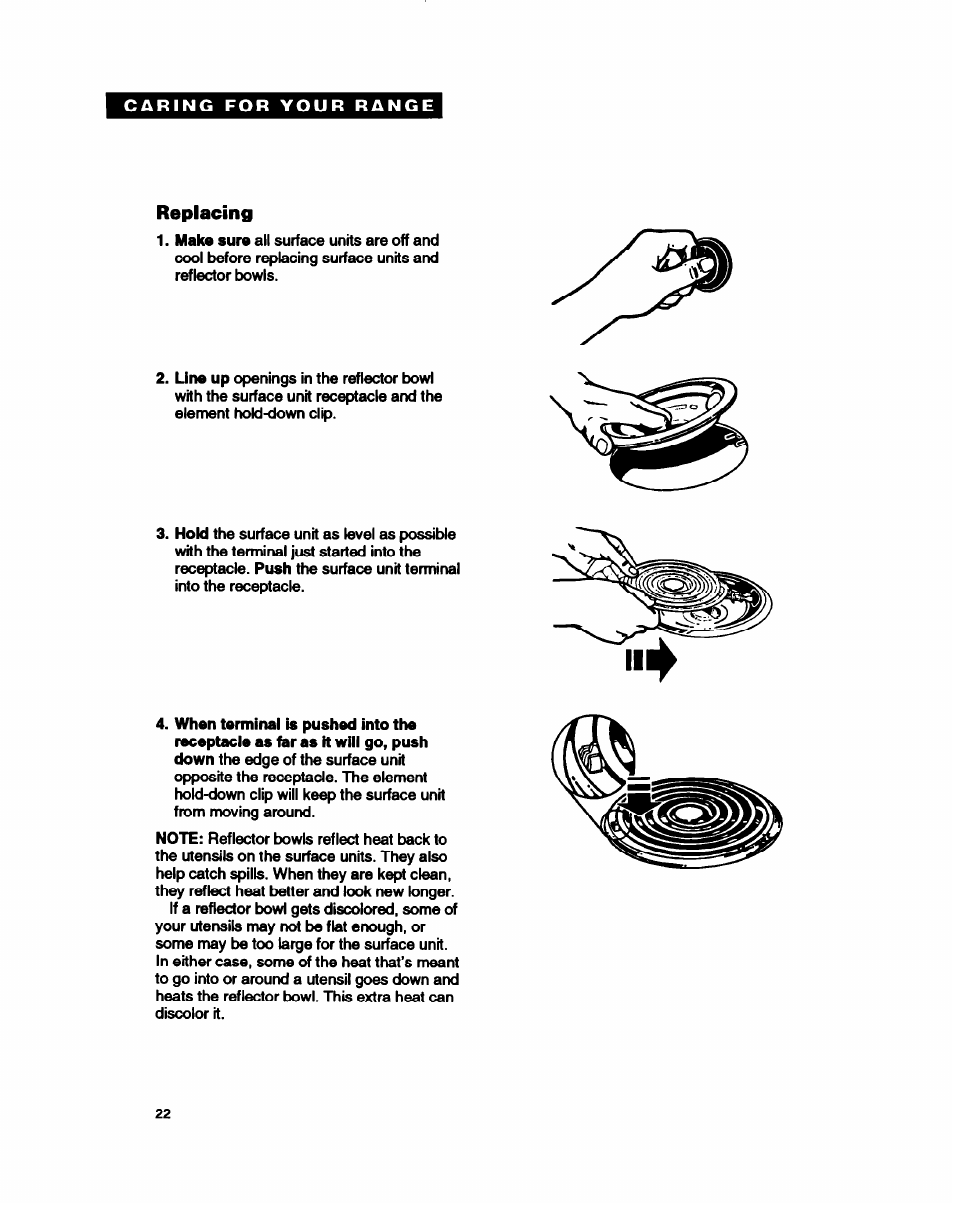 Replacing | Whirlpool FEP350Y User Manual | Page 22 / 30