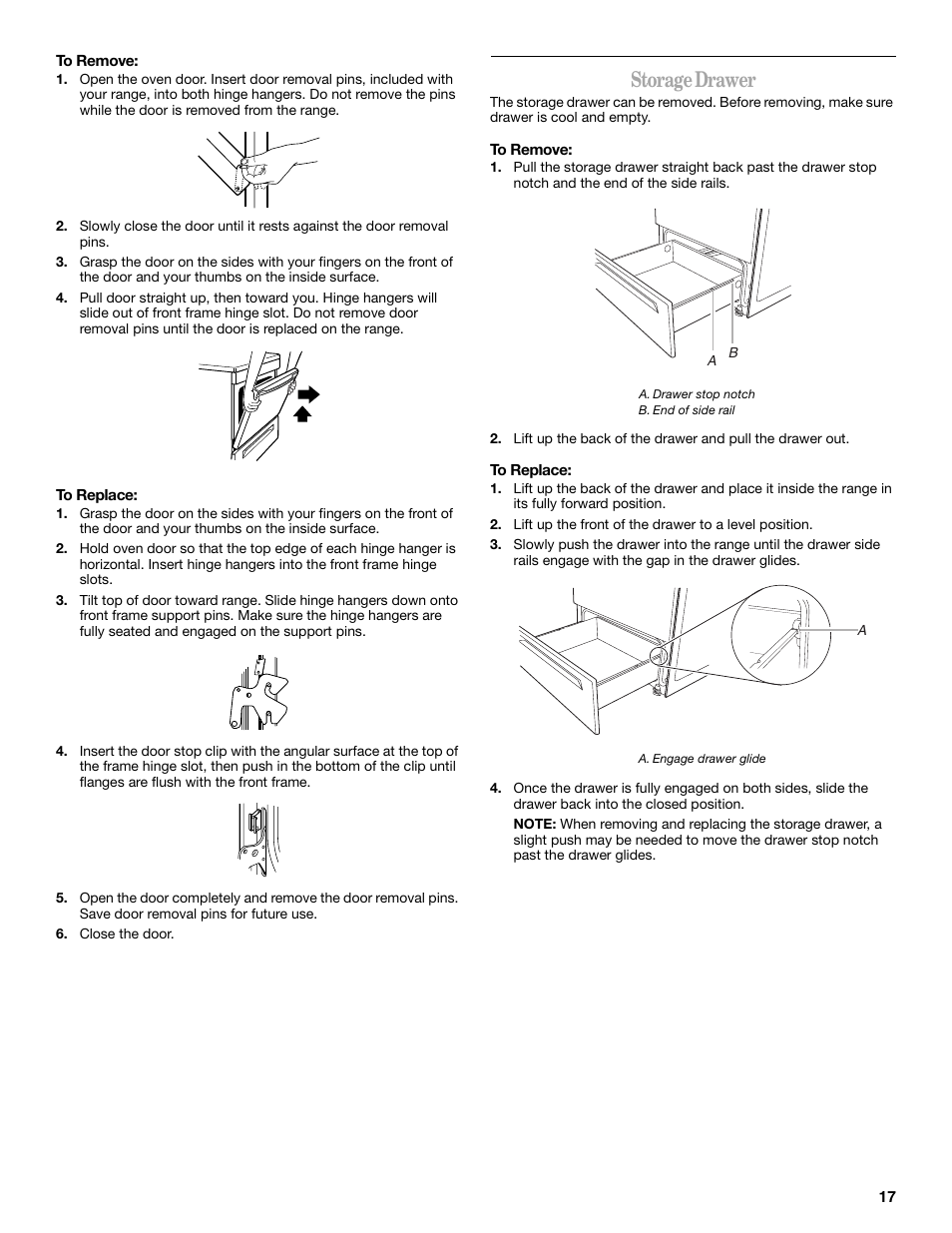 Storage drawer | Whirlpool 9762358A User Manual | Page 17 / 20