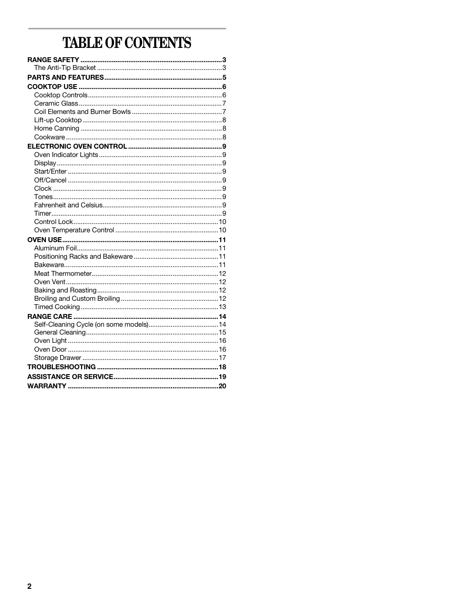 Whirlpool 9762358A User Manual | Page 2 / 20