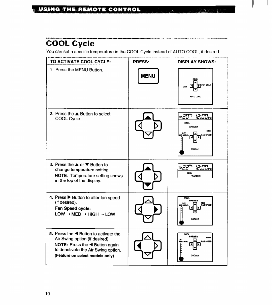 Cool cycle | Whirlpool 1180435-A User Manual | Page 10 / 17