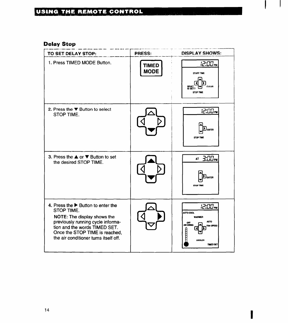 Timed, Mode, M^sinc the remote comtrol | Whirlpool 1180435-A User Manual | Page 14 / 17